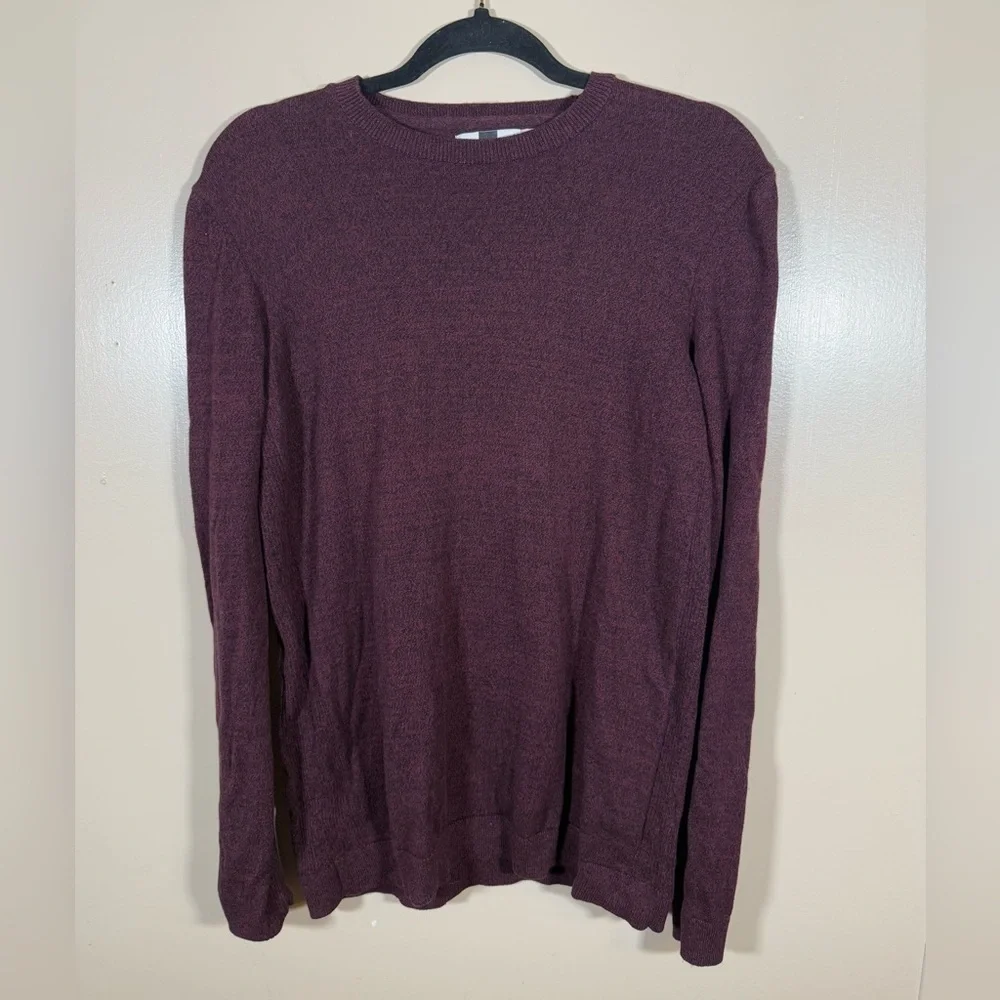 TOPMAN Crewneck Sweater Cotton Maroon Size Medium